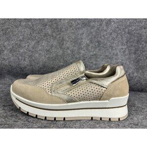 Igi&Co Comfort Shoes Womens Size 35 Beige Gold Slip On Memory Foam Made In Italy